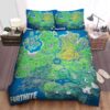 Fortnite Original Map Bed Sheets Duvet Cover Bedding Sets