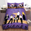 Friends Characters And The Iconic Water Fountain Art Bed Sheets Spread Comforter Duvet Cover Bedding Sets