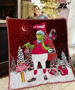 Georgia Bulldogs Grinch Quilt Blanket
