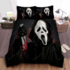Ghostface With Bloody Knife Illustration Bed Sheets Duvet Cover Bedding Sets