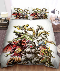 Godzilla And The Kaiju Drawing Bed Sheets Duvet Cover Bedding Sets