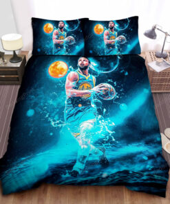 Golden State Warriors Stephen Curry Water Splash Dribbling Bed Sheet Spread Duvet Cover Bedding Sets