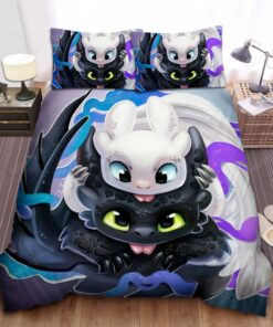 How To Train Your Dragon Toothless And Light Fury Bed Sheets Duvet Cover Bedding Sets