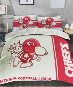 Kansas City Chiefs Snoopy Nfl Team Duvet Cover Quilt Cover Pillowcase Bedding Set
