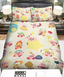 Kirby Different Sides Of Kirby Pattern Bed Sheets Duvet Cover Bedding Sets