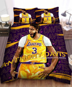 Los Angeles Lakers Anthony Davis Celebrating Digital Art Bed Sheet Spread Comforter Duvet Cover Bedding Sets