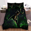 Marvel Loki God Of Mischief In Green Light Glass Bed Sheets Duvet Cover Bedding Sets