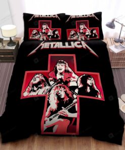 Metallica In Red Cross Sign Bed Sheet Duvet Cover Bedding Sets
