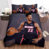 Miami Heat Jimmy Butler In A Basketball Match Photograph Bed Sheet Spread Comforter Duvet Cover Bedding Sets