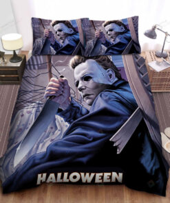 Michael Myers In Halloween Series Painting Bed Sheets Duvet Cover Bedding Sets