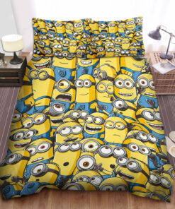 Minion In Despicable Me, Full Of Minions Bed Sheets Duvet Cover Bedding Sets