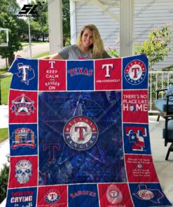 Mlb 8211 Texas Rangers Quilt Blanket 02