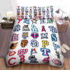 Mlb All Teams Logo Bed Sheets Spread Duvet Cover Bedding Set Ver 1
