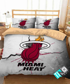 Nba Miami Heat Logo 3d Printed Duvet Cover Bedding Set