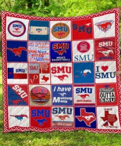 Ncaa Smu Mustangs Quilt Blanket 1107