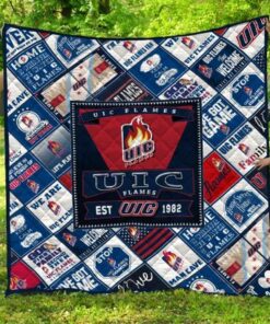 Ncaa Uic Flames Quilt Blanket 1274