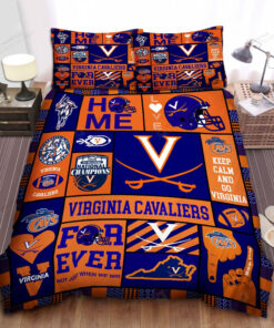 Ncaa Virginia Cavaliers Bed Sheets Spread Duvet Cover Bedding Set