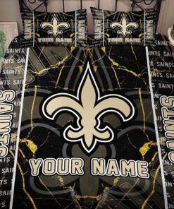 New Orleans Saints Bedding Set,custom Name New Orleans Saints Duvet Covers,saints Nfl Bedding Set, Saints Nfl Bedding Gift For Fans, Htl 43o