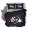 Nfl Baltimore Ravens Logo Football Duvet Cover Bedding Set
