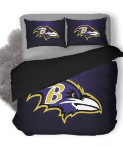 Nfl Baltimore Ravens Logo Football Duvet Cover Bedding Set