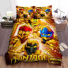 Ninjago Elemental Masters In Golden Armor Bed Sheets Duvet Cover Bedding Sets