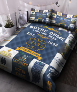 Notre Dame Fighting Irish V4 Quilt Bed Set