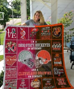 Ohio State Buckeyes Ampcleveland Browns Quilt Blanket