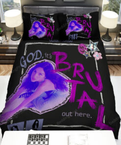 Olivia Rodrigo Heartbreak Hotline Purple Theme Bed Sheets Duvet Cover Bedding Sets