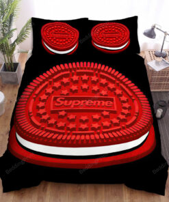 Oreo X Supreme Cookie Illustration Bed Sheets Spread Duvet Cover Bedding Sets