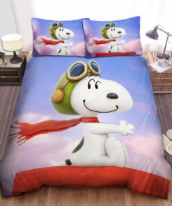 Peanuts Snoopy In Pilot Hat Bed Sheets Duvet Cover Bedding Sets
