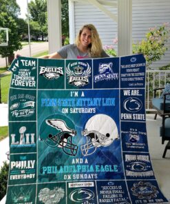 Penn State Nittany Lions Philadelphia Eagle Quilt Blanket