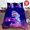 Personalized Cute Black Little Girl Unicorn Girl Custom Name Duvet Cover Bedding Set