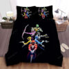 Power Rangers And Their Iconic Weapons Artwork Bed Sheets Duvet Cover Bedding Sets