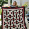 Red Black And White Quilt Blanket
