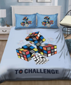 Red Orange Blue And White Rubik Cube Bed Sheets Duvet Cover Bedding Sets