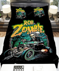Rob Zombie Driving Hell Hound Car Art Bed Sheets Duvet Cover Bedding Sets