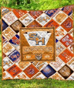 Sam Houston State Bearkats Quilt Blanket Fan Made