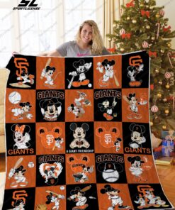 San Francisco Giants Mickey Mouse Quilt Blanket Great Customized Blanket Gifts For Birthday Christmas Thanksgiving