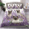 Siamese Cat And Lavender Bed Sheets Duvet Cover Bedding Sets