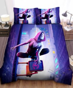Spider-gwen From Into The Spider Verse Digital Art Bed Sheets Duvet Cover Bedding Sets