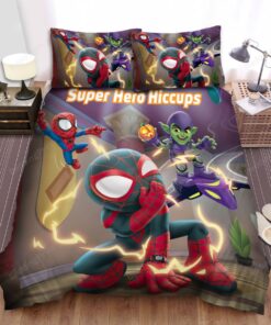 Spidey And His Amazing Friends Super Hero Hiccups Bed Sheets Spread Duvet Cover Bedding Sets