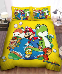 Super Mario World Game Poster Bed Sheets Duvet Cover Bedding Sets