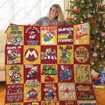 Tlmus Super Mario Quilt Blanket