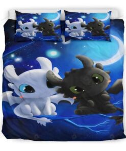 Toothless And The Light Fury Bedding Set (duvet Cover & Pillow Cases)