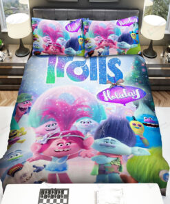 Trolls Characters Enjoying The Holiday Bed Sheets Spread Comforter Duvet Cover Bedding Sets