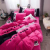 Victorias Secret Pink Embroidery Flannel Bedding Set Model 4
