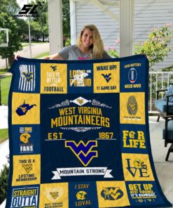 West Virginia Mountaineers Quilt Blanket 01
