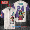 Arizona Diamondbacks x Baby Yoda Star Wars The Mandalorian with Trophy Custom Baseball Jersey Cream-Purple