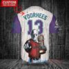 Arizona Diamondbacks x Friday the 13th Jason Voorhees Halloween with World Series Trophy Custom Baseball Jersey Cream-Purple