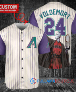 Arizona Diamondbacks x Lord Voldemort Baseball Jersey - Cream/Purple Trophy